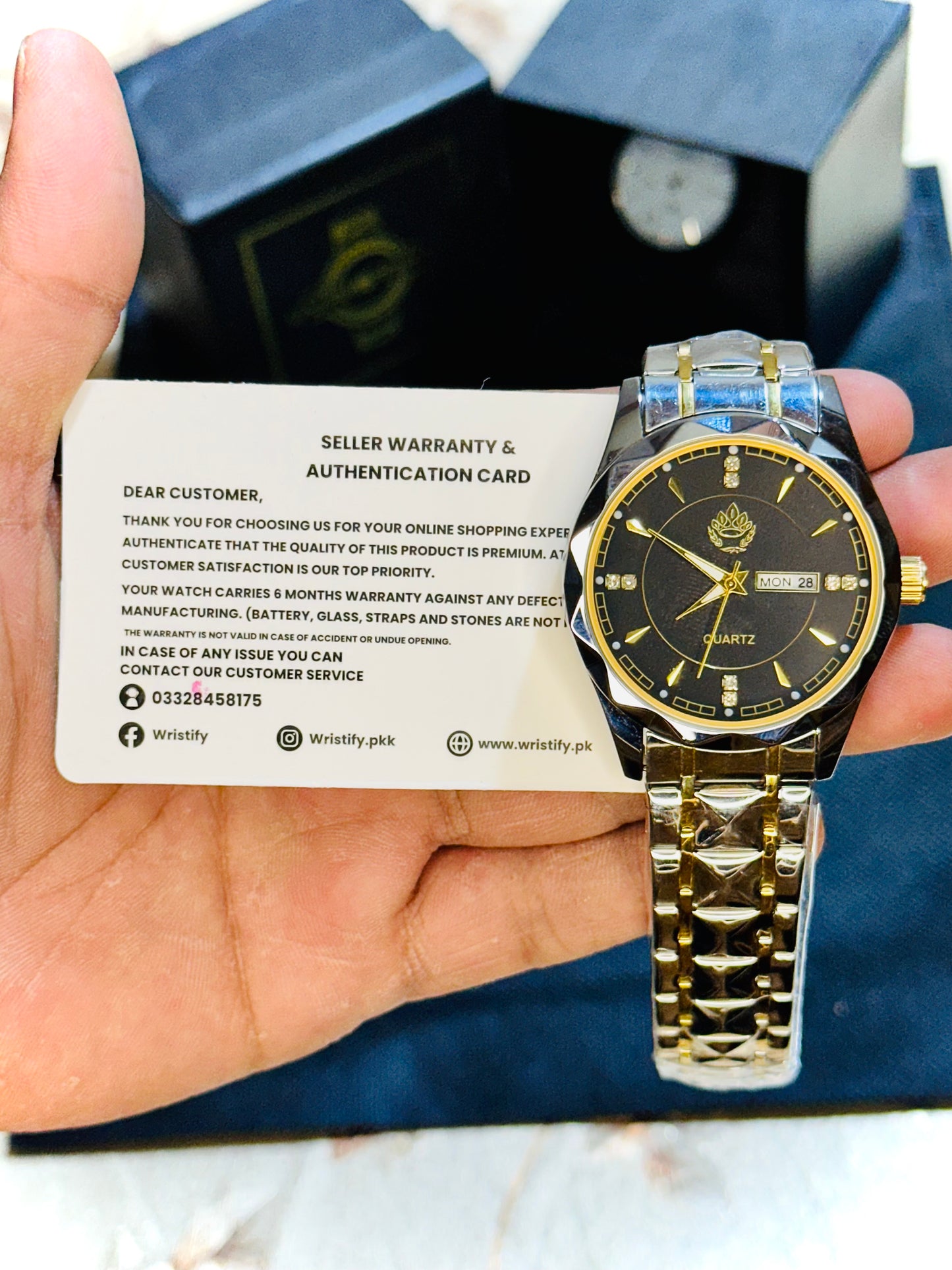 Quartz Men Watches With Diamond Cut With Stainless Steel