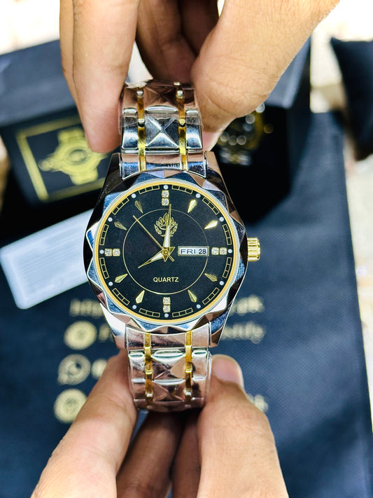 Quartz Men Watches With Diamond Cut With Stainless Steel