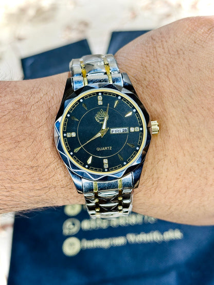 Quartz Men Watches With Diamond Cut With Stainless Steel