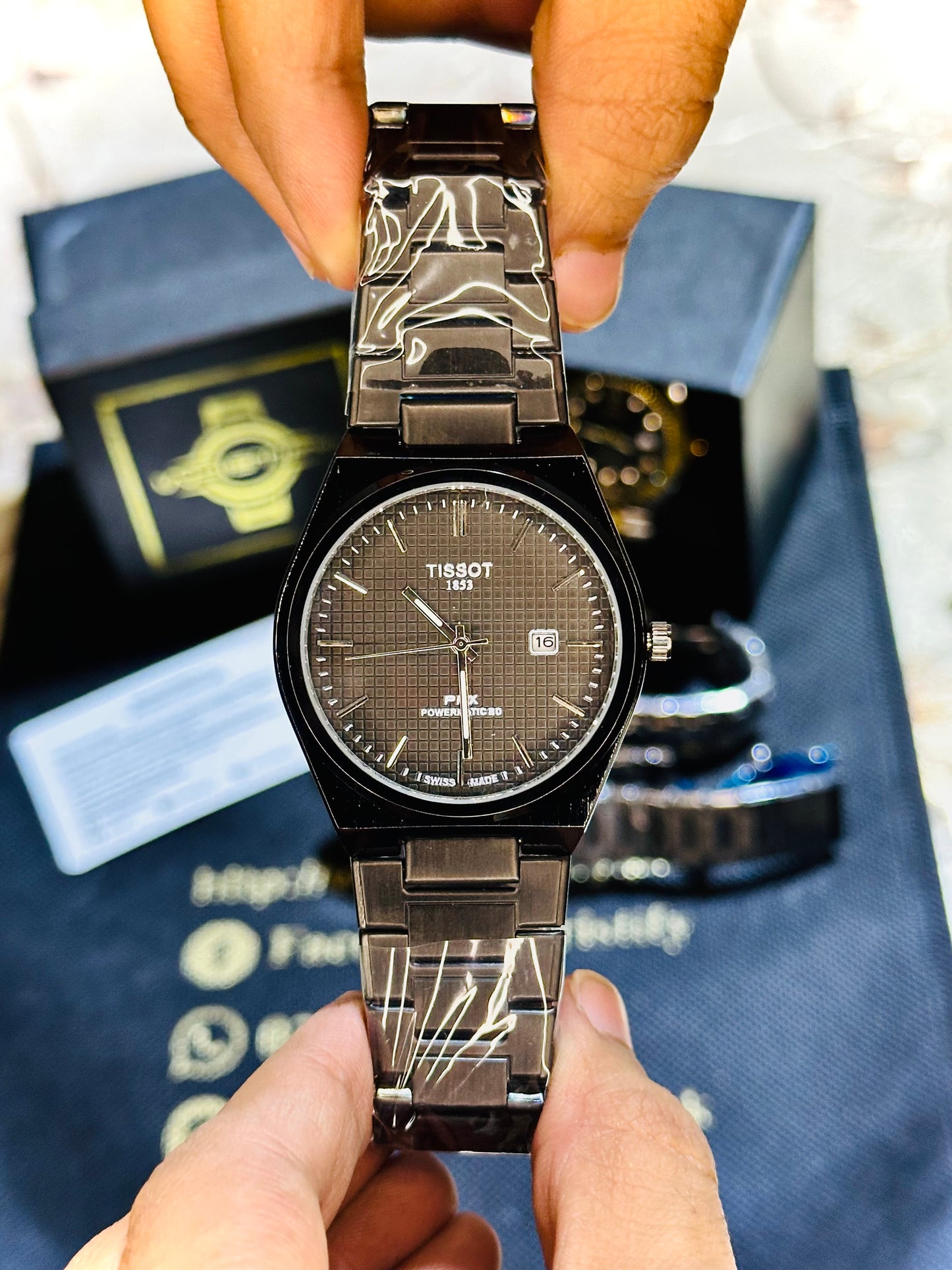 TISSOT PRX POWERMATIC ice blue tiffany blue