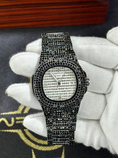 Patek Phillippe Black & White Ice-Toned Watch