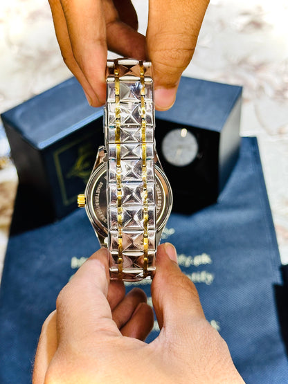 Quartz Men Watches With Diamond Cut With Stainless Steel