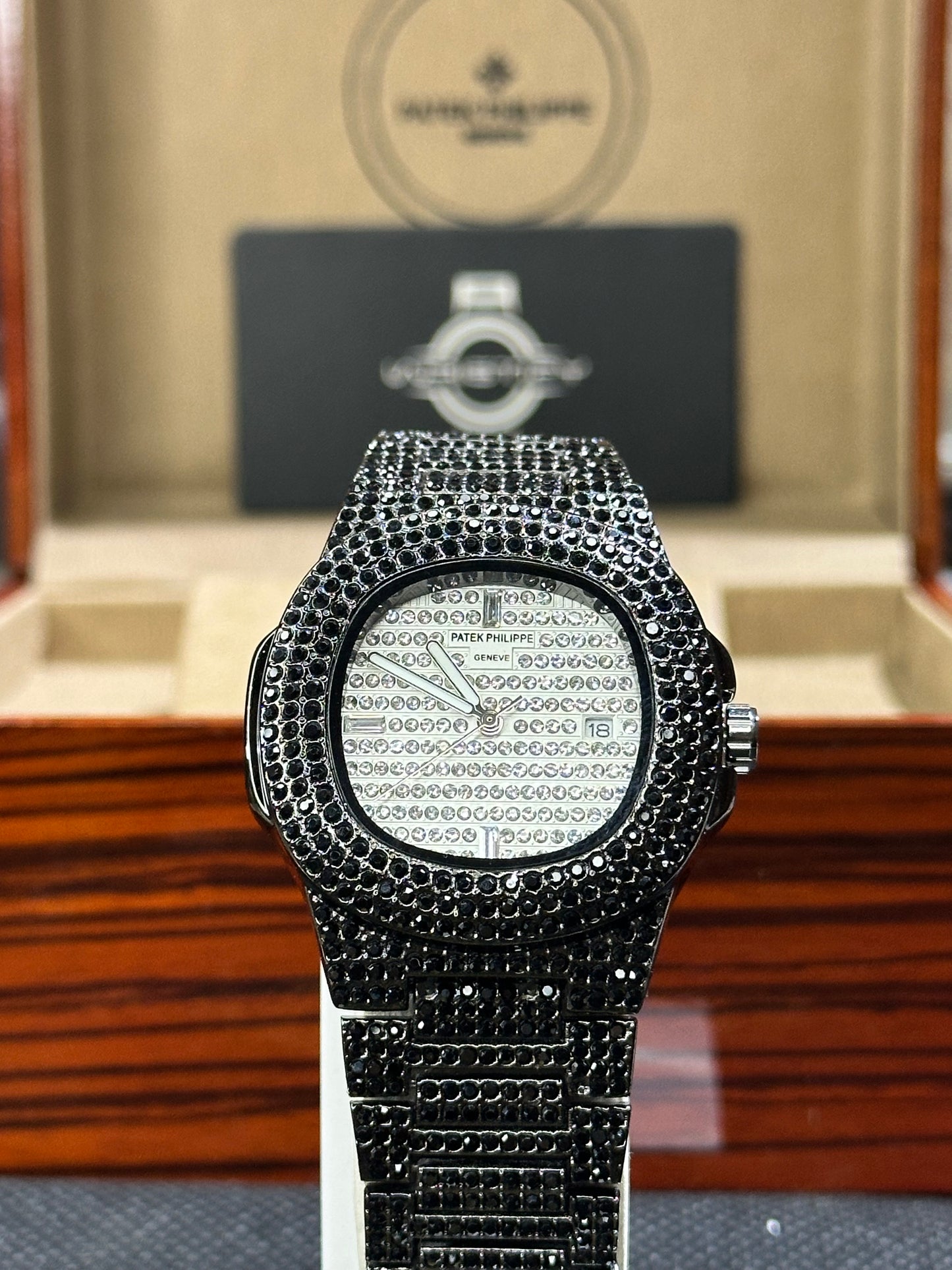 Patek Phillippe Black & White Ice-Toned Watch