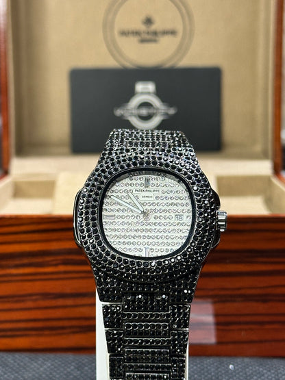 Patek Phillippe Black & White Ice-Toned Watch